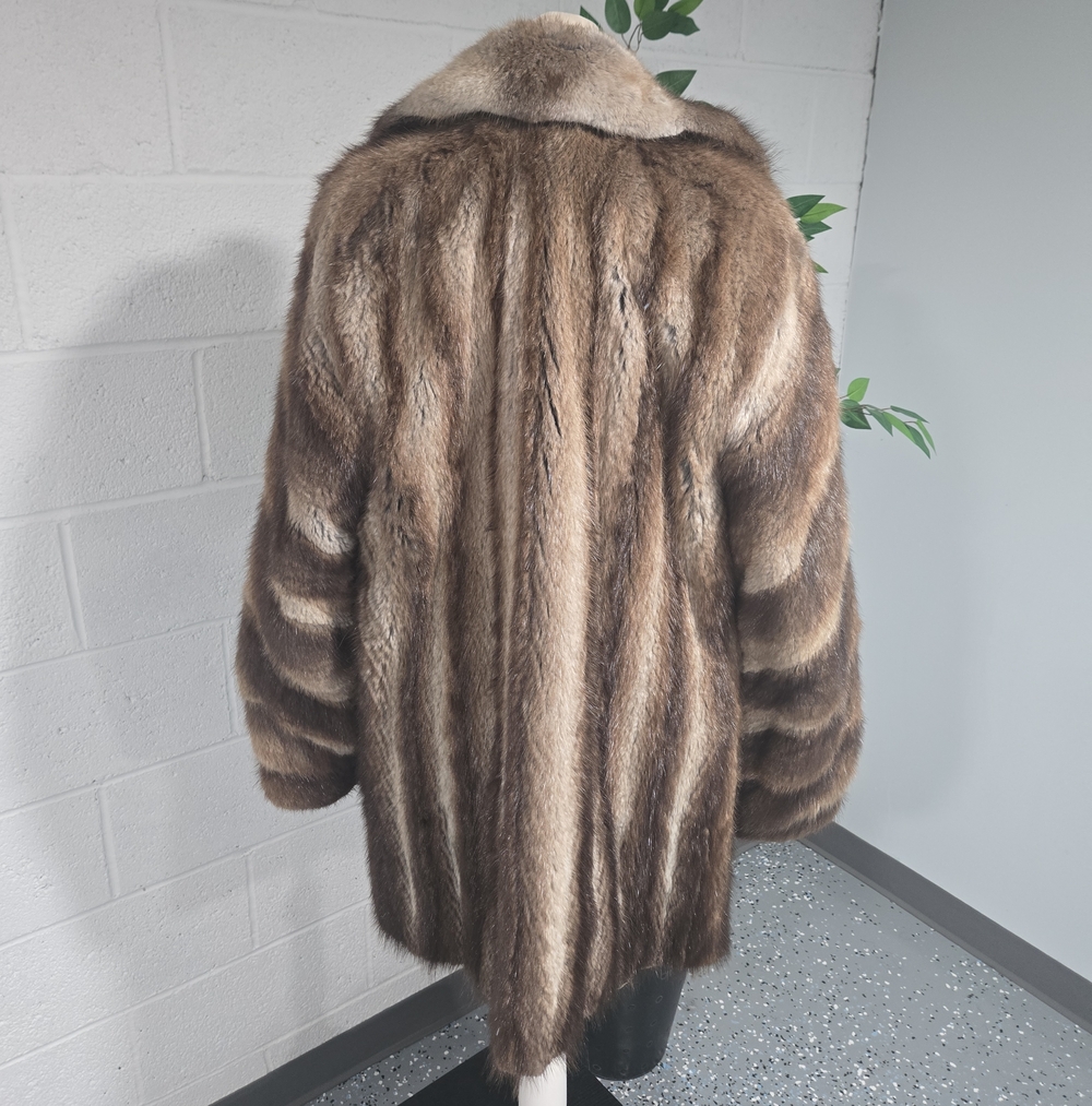 VTG 80s Luxury Mink Fur Swing Coat Small Medium Glam Mobwife - Picture 4 of 10